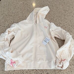 Puma Kids Ivory Jacket with Pink Details